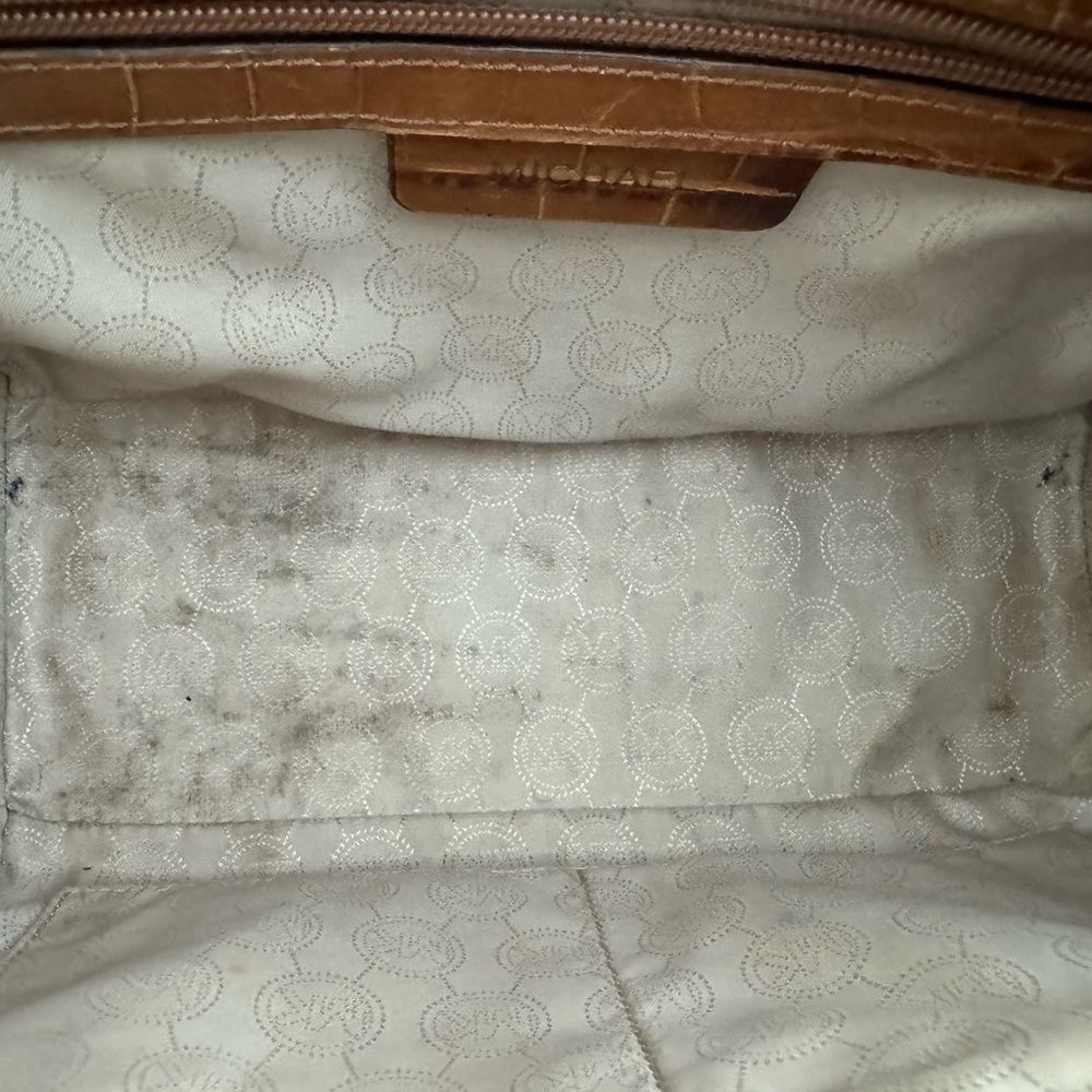Authentic Michael Kors Tan Crocodile Embossed Satchel Medium - Picture 9 of 16